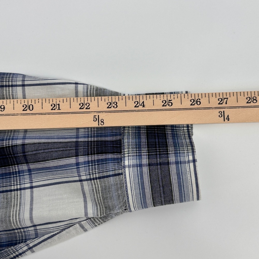 Levi Strauss & Co Shirt Mens‎ Large Blue Plaid Long Sleeve Pearl Snaps Western - Picture 9 of 10